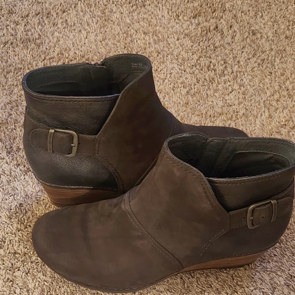 Dansko Chocolate Ankle Boots with Buckle